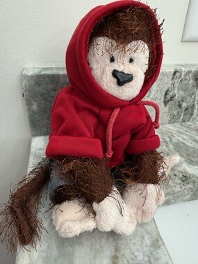 Webkinz Ganz Monkey Plush Doll Red Hoodie Jeans Stuffed Animal Cute Outfit